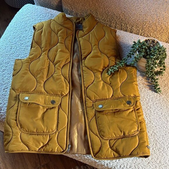 Natural Reflections Jackets & Blazers - Natural Reflections Mustard Quilted Vest